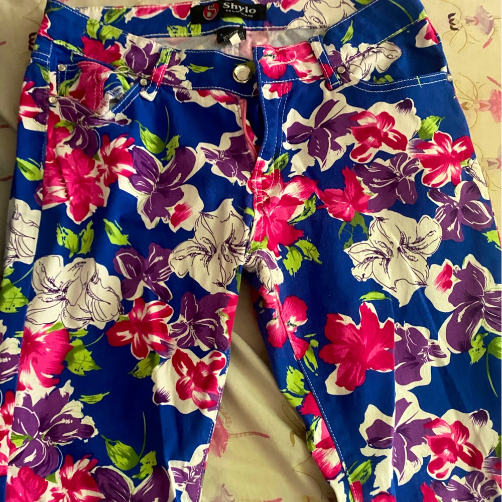 Floral jeans